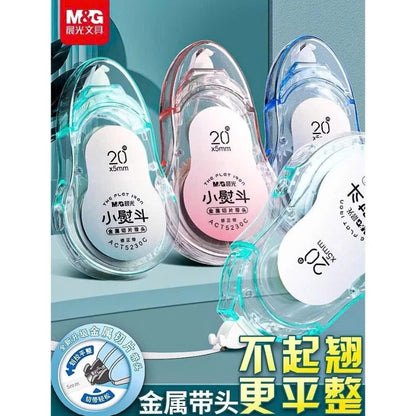 M&G Chenguang The Flat Iron Correction Tape 5mm x 20m – Long-Lasting Correction Tape with Metal Slicing Guide Head - 1pcs - No: ACT52377