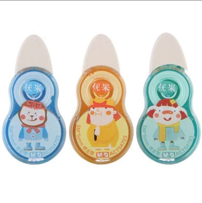 M&G Chenguang Correction Tape Set, 3 Pieces – 5mm x 5m – Cute Character Design, Quick-Drying White Correction Tape for School, Office & Writing - 1pack - No: ACT54703