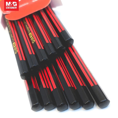 M&G Chenguang 2B Graphite Pencils – Pack of 12, Break-Resistant Lead, Easy to Sharpen, Includes Free Eraser & Sharpener - No: AWP357G6
