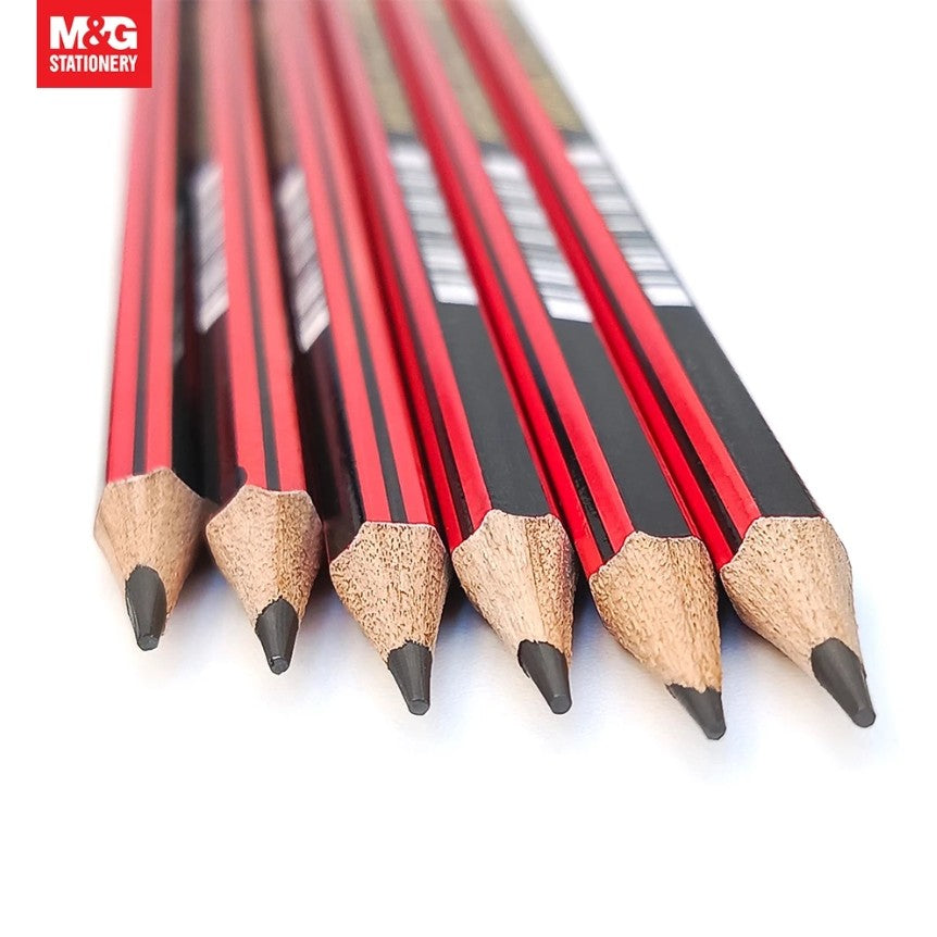 M&G Chenguang 2B Graphite Pencils – Pack of 12, Break-Resistant Lead, Easy to Sharpen, Includes Free Eraser & Sharpener - No: AWP357G6