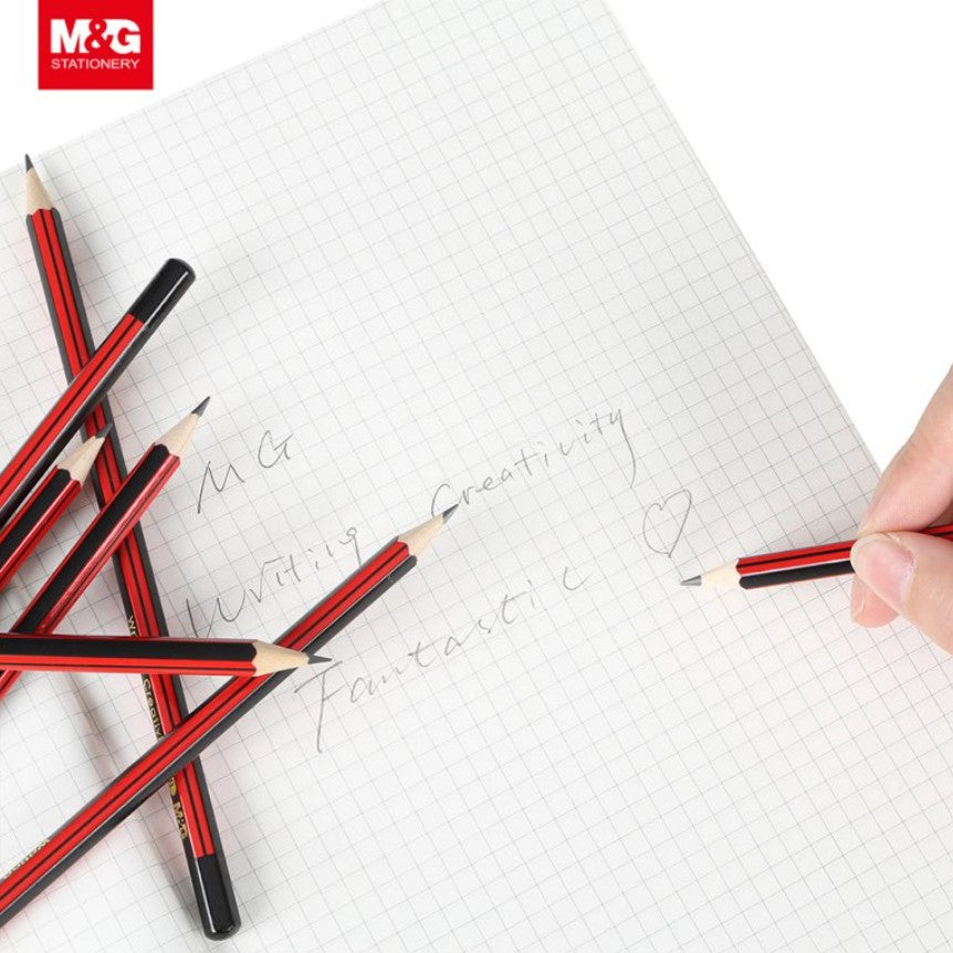 M&G Chenguang 2B Graphite Pencils – Pack of 12, Break-Resistant Lead, Easy to Sharpen, Includes Free Eraser & Sharpener - No: AWP357G6