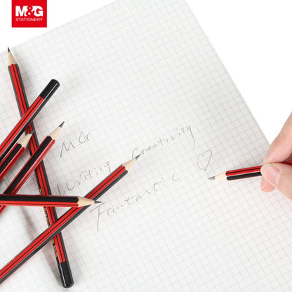 M&G Chenguang 2B Graphite Pencils – Pack of 12, Break-Resistant Lead, Easy to Sharpen, Includes Free Eraser & Sharpener - No: AWP357G6