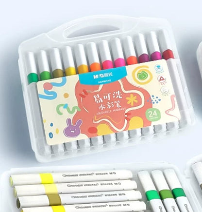 M&G Chenguang Washable Watercolor Pens, Triangular Barrel , Colors Painting Set - 24 Colors - No: ACP901AU