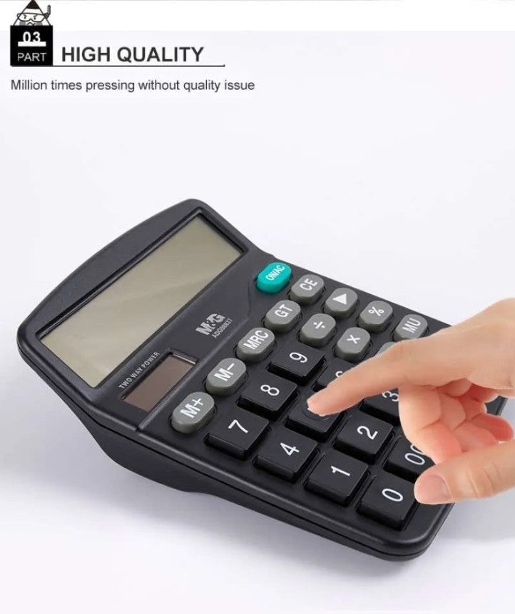 M&G Chenguang Solar Powered Economic Desktop Calculator - 12 Digits, Large Display, Dual Power Source -1pcs - No: ADG98766