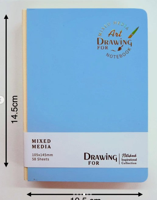 Mixed Media Art Drawing Notebook, 105 x 145 mm, 58 Sheets, Hardcover Sketchbook with Elastic Closure – 1pcs - No: M180