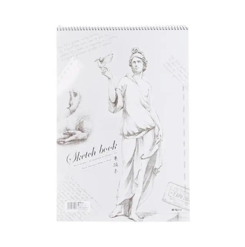 M&G Chenguang Sketch Pad 418 × 287mm, 40 Sheets - K8 – Spiral-Bound Drawing & Sketchbook - No: APYMA135