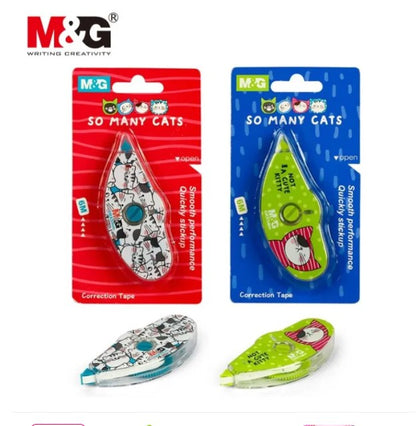 M&G Chenguang Correction Tape 6m × 5mm – Smooth Performance Quick Drying Correction Tape – 1pcs – Assorted Cat Designs - No: ACT11874