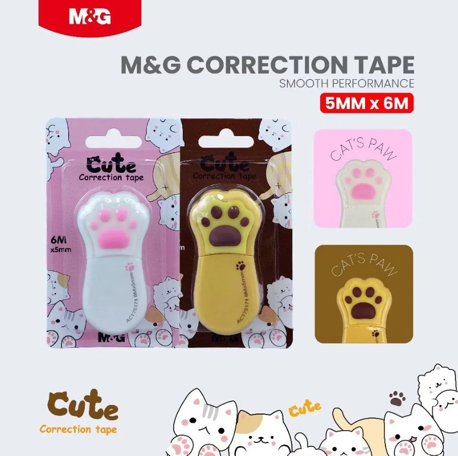 M&G Chenguang Cute Cat’s Paw Correction Tape 6M x 5mm Best Gifts for Cat Lovers - 1pcs - No: ACT75171