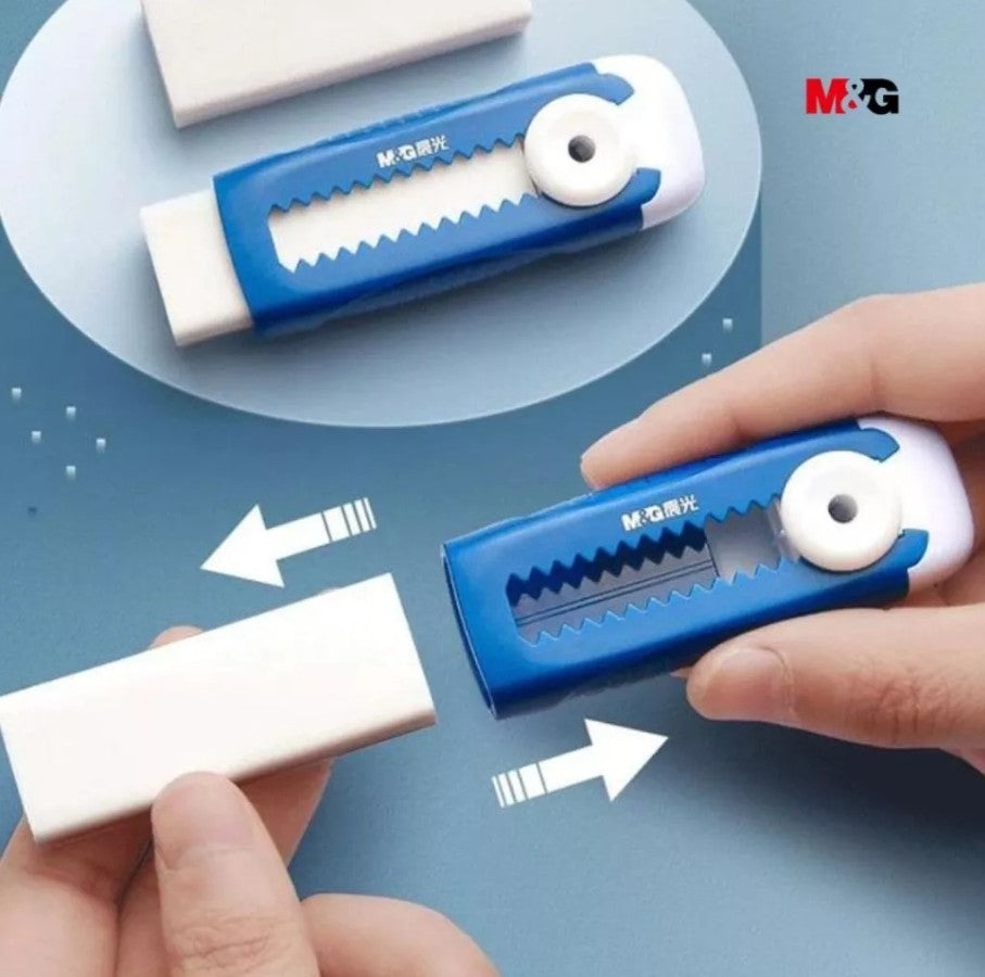 M&G Chenguang Sliding Eraser – Retractable Eraser with Smooth Push Mechanism Dust Free - 1pcs - No: AXPQ4271