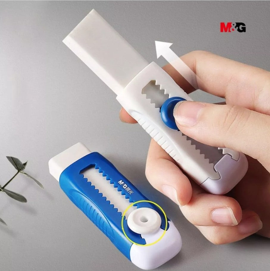 M&G Chenguang Sliding Eraser – Retractable Eraser with Smooth Push Mechanism Dust Free - 1pcs - No: AXPQ4271