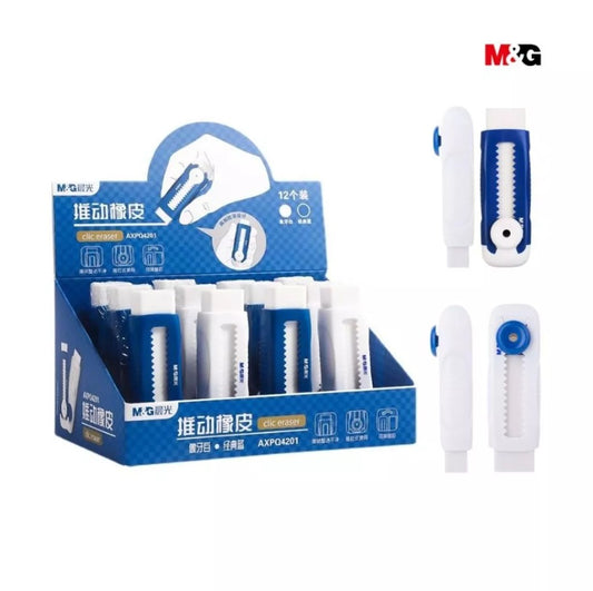 M&G Chenguang Sliding Eraser – Retractable Eraser with Smooth Push Mechanism Dust Free - 1pcs - No: AXPQ4271