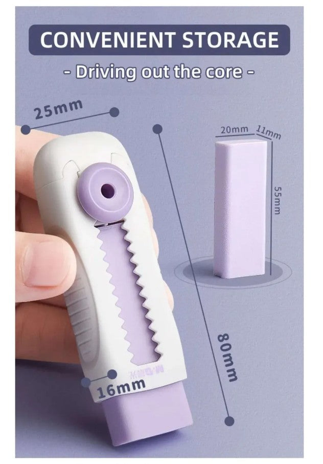 M&G Chenguang Sliding Eraser – Retractable Push-Pull Eraser – Refillable TPE Eraser – Assorted Colors - 1pcs - No: AXPQ4273