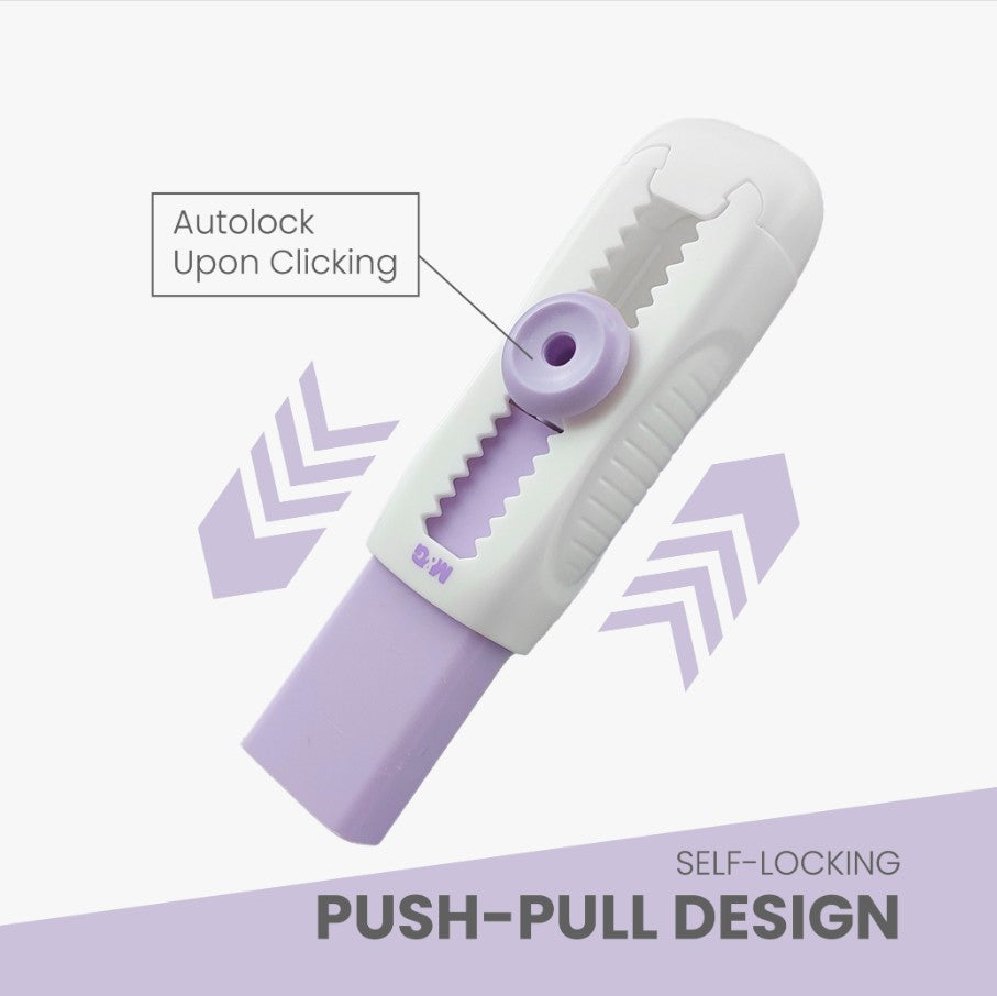 M&G Chenguang Sliding Eraser – Retractable Push-Pull Eraser – Refillable TPE Eraser – Assorted Colors - 1pcs - No: AXPQ4273