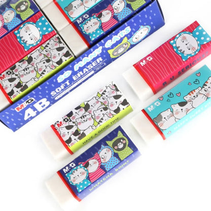 M&G Chenguang 4B Soft Eraser – So Many Cats Collection – Non-Abrasive Latex-Free Eraser – Assorted Designs – No: AXP963J2