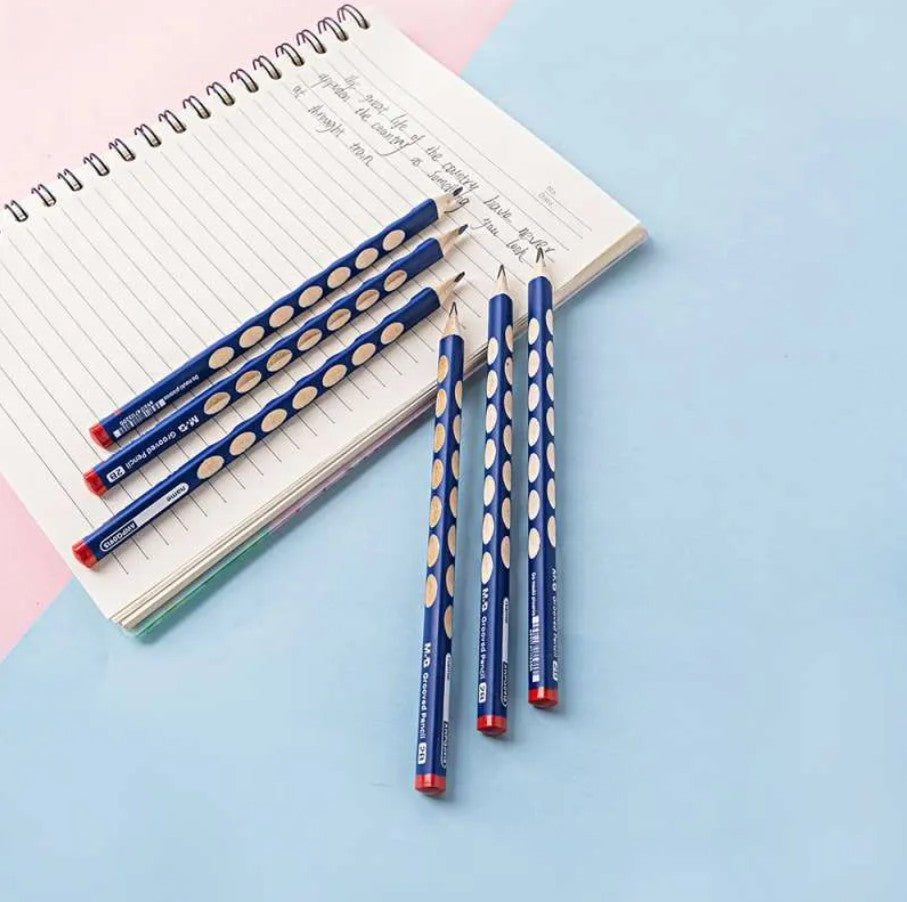 M&G Chenguang umbo Triangular Grooved Pencil (2B) Ergonomic Hole Design Pencil Grip Practicing for School Students, Beginners 2B- 1pcs - No: AWPQ0915