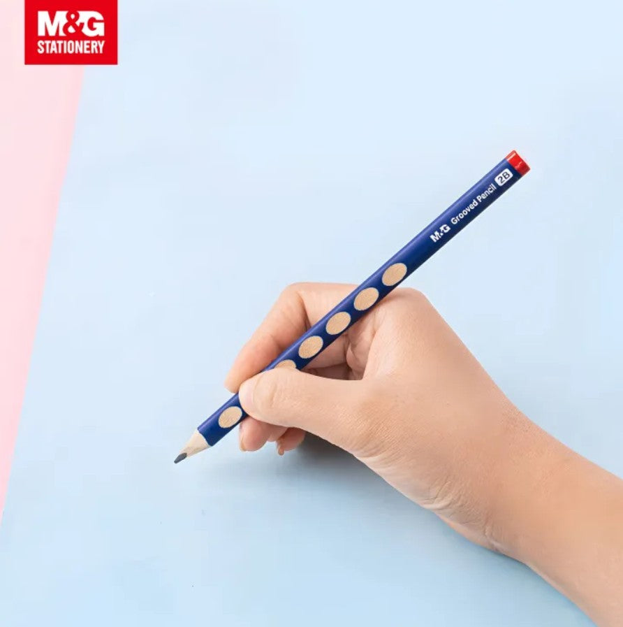 M&G Chenguang umbo Triangular Grooved Pencil (HB) Ergonomic Hole Design Pencil Grip Practicing for School Students, Beginners HB- 1pcs - No: AWPQ4907