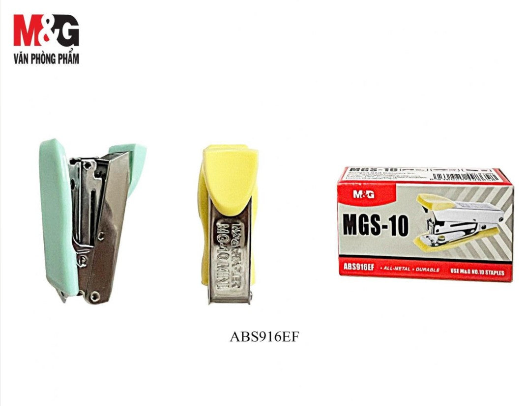 M&G Chenguang Durable Metal Stapler Mini Size with Staple Remover -  Staples No.10 - 1pcs - No: ABS916EF