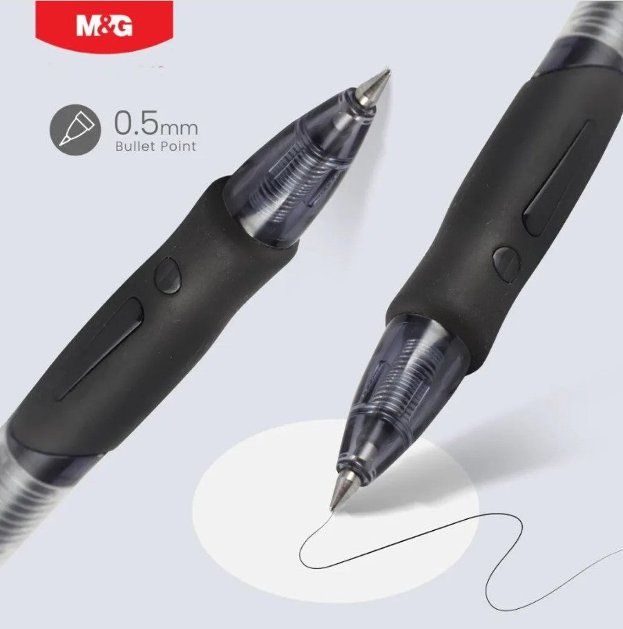 M&G Chenguang  R5 Retractable Gel Pen 0.7mm – Smooth Gel Ink Ballpoint Pen with Soft Rubber Grip – 1 pcs - No:AGP12371