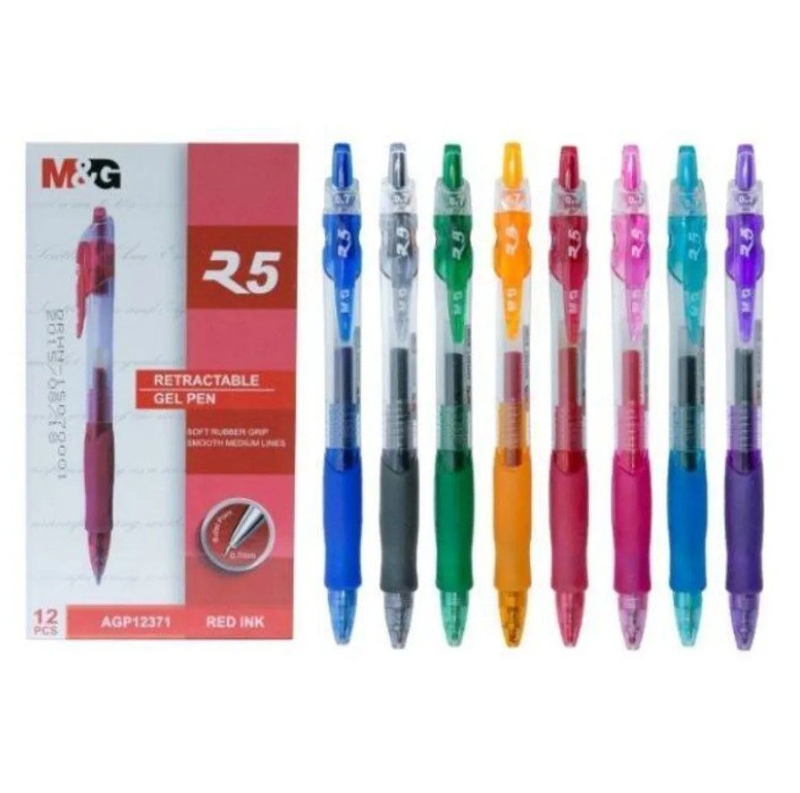 M&G Chenguang  R5 Retractable Gel Pen 0.7mm – Smooth Gel Ink Ballpoint Pen with Soft Rubber Grip – 1 pcs - No:AGP12371