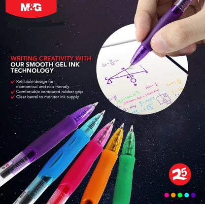 M&G Chenguang  R5 Retractable Gel Pen 0.7mm – Smooth Gel Ink Ballpoint Pen with Soft Rubber Grip – 1 pcs - No:AGP12371