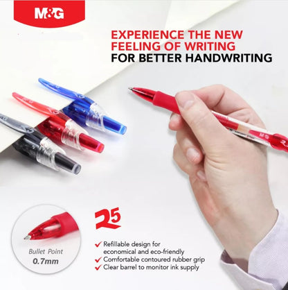M&G Chenguang  R5 Retractable Gel Pen 0.7mm – Smooth Gel Ink Ballpoint Pen with Soft Rubber Grip – 1 pcs - No:AGP12371