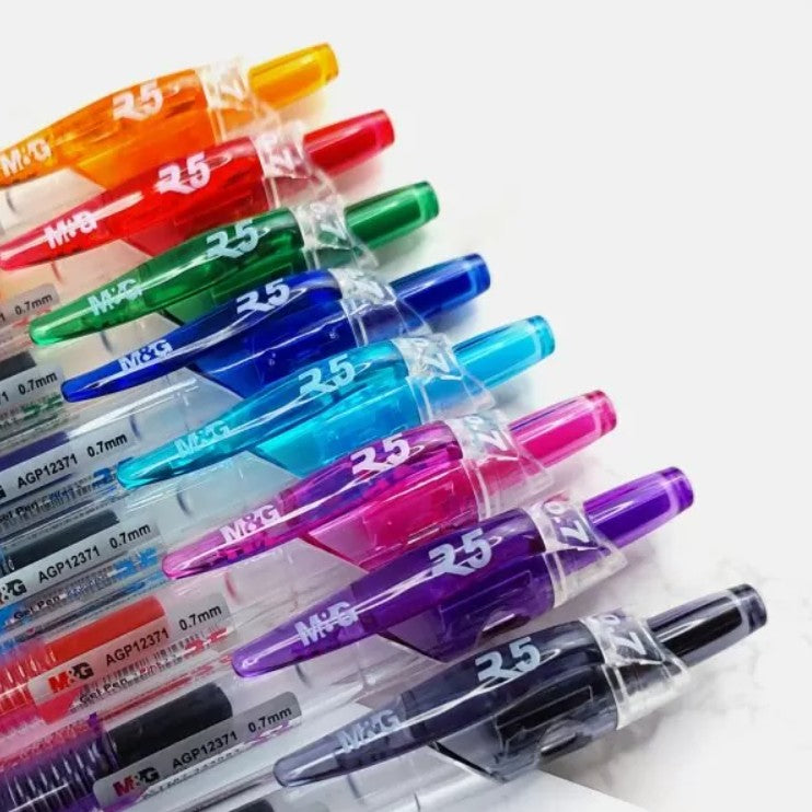 M&G Chenguang  R5 Retractable Gel Pen 0.7mm – Smooth Gel Ink Ballpoint Pen with Soft Rubber Grip – 1 pcs - No:AGP12371