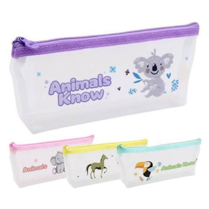 M&G Chenguang Animals Know Mesh Pencil Case – Transparent Zipper Pencil Pouch, 22 × 4.5 × 10 cm - 1pcs – No: APB932CD