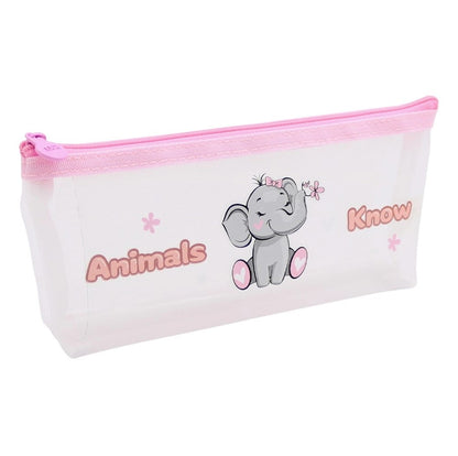 M&G Chenguang Animals Know Mesh Pencil Case – Transparent Zipper Pencil Pouch, 22 × 4.5 × 10 cm - 1pcs – No: APB932CD