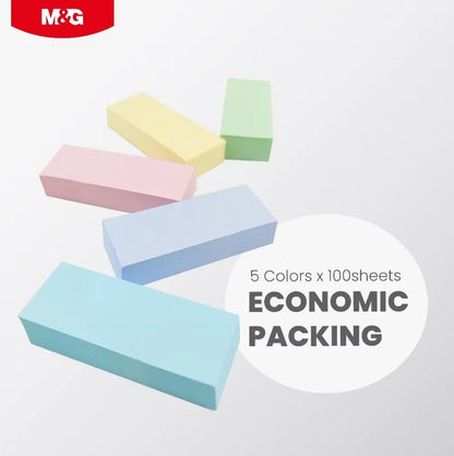 M&G Chenguang Sticky Notes 5 Pastel Colors 100 Sheets x 5 Colors, 20 x 50mm Indexing Tabs - 1pcs - No: YS-478