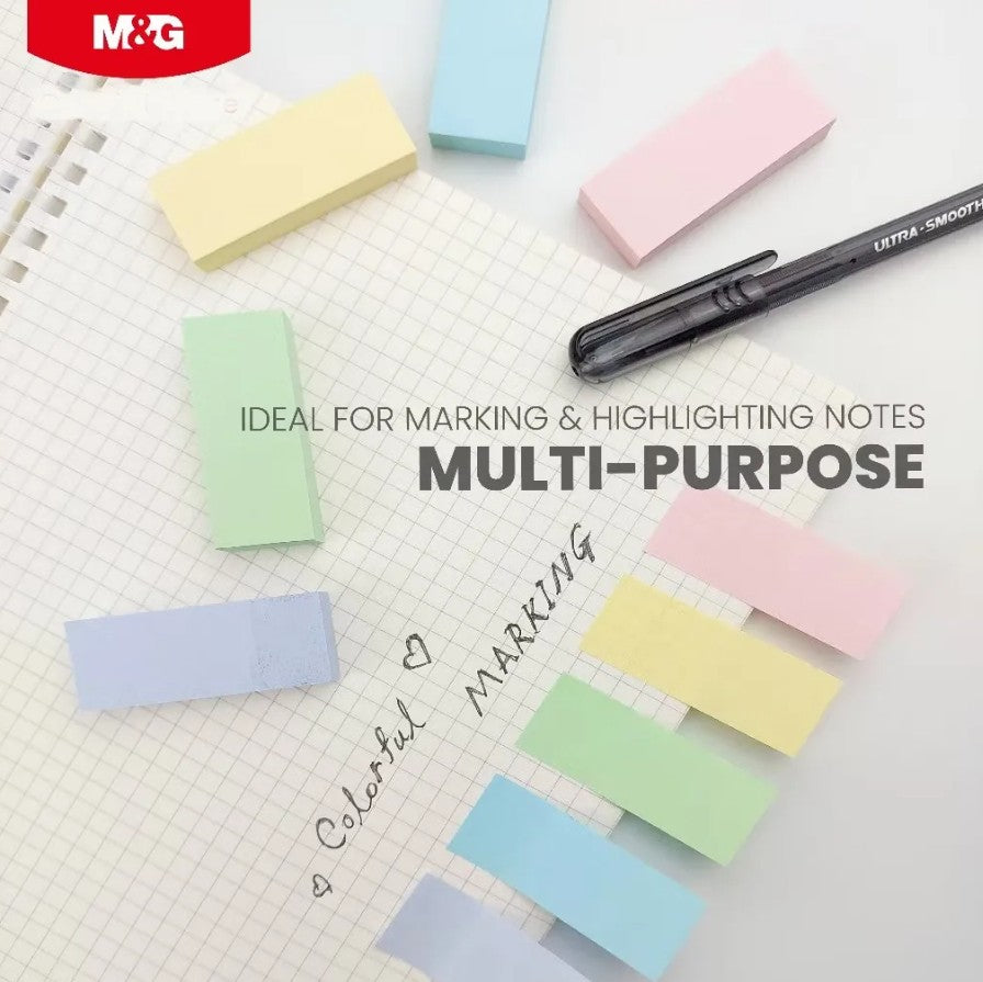 M&G Chenguang Sticky Notes 5 Pastel Colors 100 Sheets x 5 Colors, 20 x 50mm Indexing Tabs - 1pcs - No: YS-478