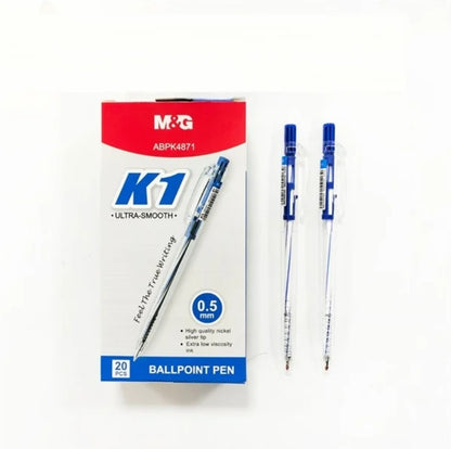 M&G Chenguang K1 Ultra-Smooth Ballpoint Pen 0.5mm – Black, Blue & Red Ink – 1pcs - No: ABPK4871