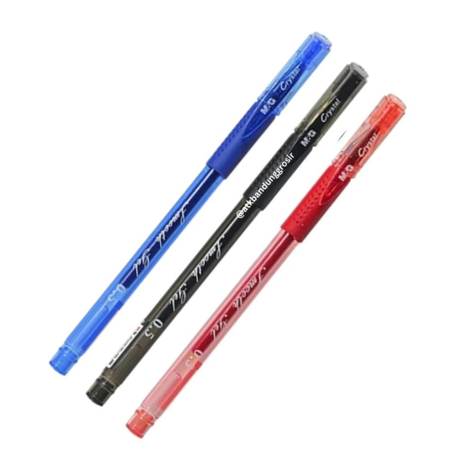 M&G Chenguang Crystal Smooth Gel Pen 0.5 mm – Fine Needle Tip Gel Ink Pen – Blue, Black or Red - 1pcs - No: AGPA7173