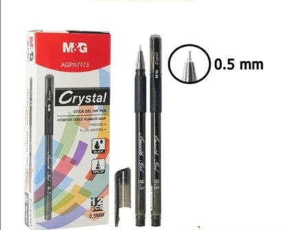 M&G Chenguang Crystal Smooth Gel Pen 0.5 mm – Fine Needle Tip Gel Ink Pen – Blue, Black or Red - 1pcs - No: AGPA7173