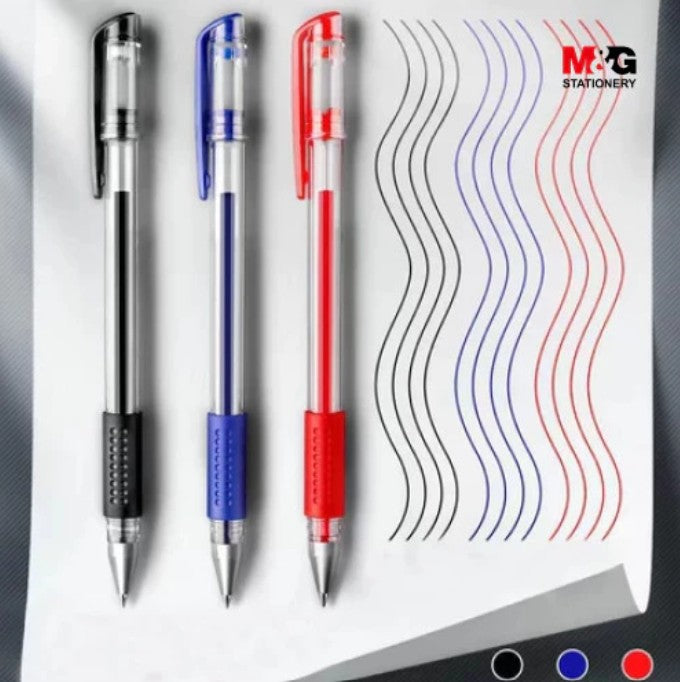 M&G Chenguang Crystal Smooth Gel Pen 0.5 mm – Fine Needle Tip Gel Ink Pen – Blue, Black or Red - 1pcs - No: AGPA7173