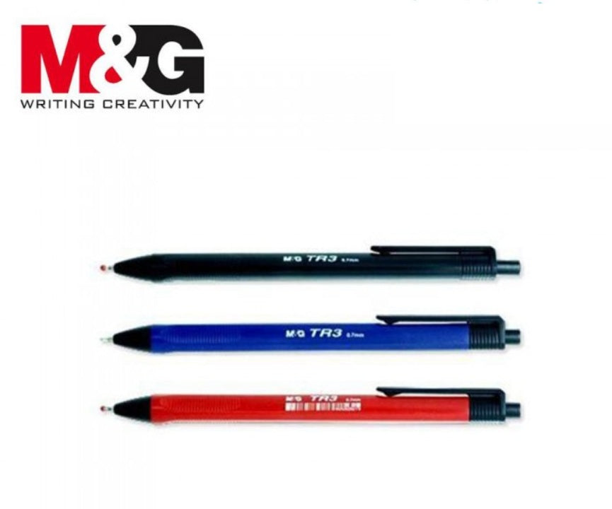 M&G Chenguang TR3 Semi-Gel Ballpoint Pen 0.7 mm – Retractable Smooth Writing Pen  – Black, Blue or Red - 1pcs - No: ABPW3072