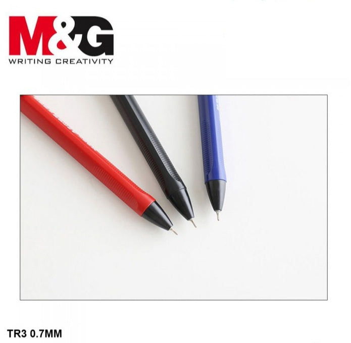 M&G Chenguang TR3 Semi-Gel Ballpoint Pen 0.7 mm – Retractable Smooth Writing Pen  – Black, Blue or Red - 1pcs - No: ABPW3072