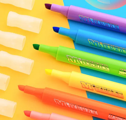 M&G Chenguang Mini Highlighter Pen – Pastel Fluorescent Marker – Orange , Green , Pink or Yellow - 1 Pcs - No: AHMV7672