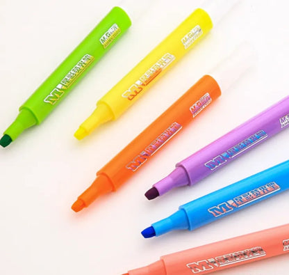 M&G Chenguang Mini Highlighter Pen – Pastel Fluorescent Marker – Orange , Green , Pink or Yellow - 1 Pcs - No: AHMV7672
