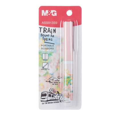 M&G Chenguang Sakura Design Portable Scissors with Protective Sheath - 1pcs- No: ASS913S9