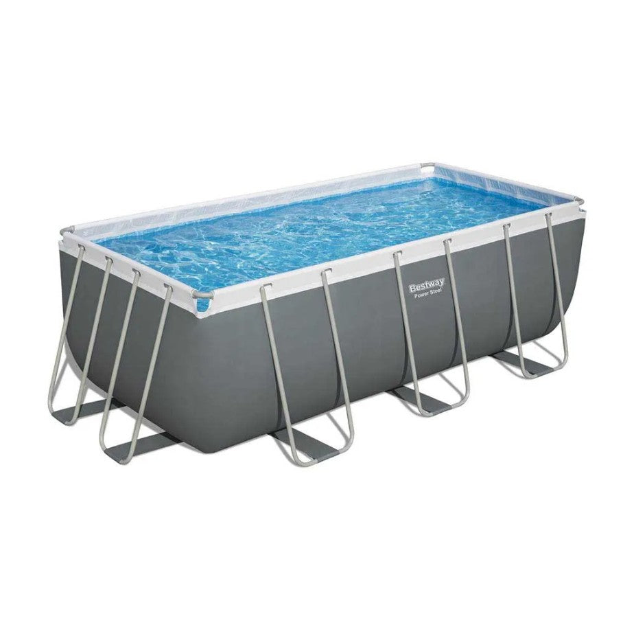 Bestway Power Steel Rectangular Pool Set 4.12m x 2.01m x 1.22m - No:56457