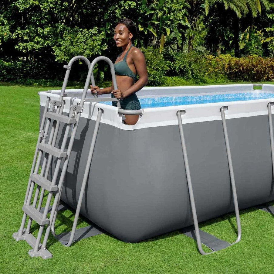 Bestway Power Steel Rectangular Pool Set 4.12m x 2.01m x 1.22m - No:56457