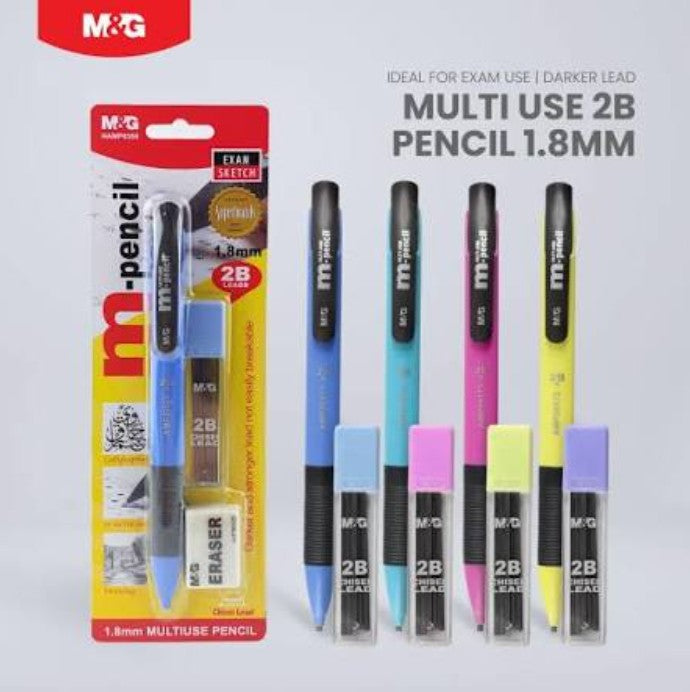 M&G Chenguang Jawi 2B Exam Mechanical Pencil with Leads 1.8mm and Eraser - 1pcs - No: Hamp0355