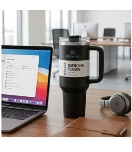 Stanley Stainless Steel Mug, (1200ml) Stainless Steel Mug with Straw and Handle, Insulated Mug with Lid Travel Mug, Stainless Steel Coffee Mug for Hot Iced Drinks