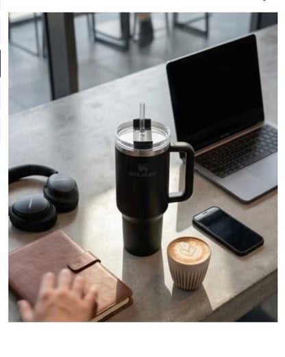 Stanley Stainless Steel Mug, (1200ml) Stainless Steel Mug with Straw and Handle, Insulated Mug with Lid Travel Mug, Stainless Steel Coffee Mug for Hot Iced Drinks