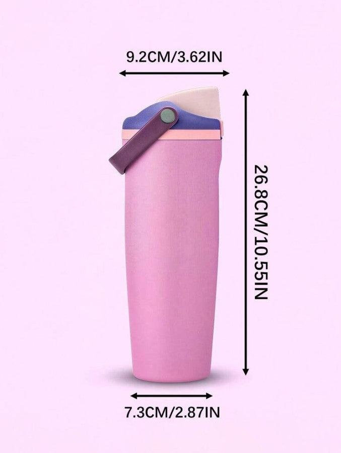 Thermos Flask with Straw, 900ml Stainless Steel Drinking Bottle with 2-in-1 Lid, Sports Bottle BPA-Free, Insulated Flask for Hot and Cold Beverages Water Bottle