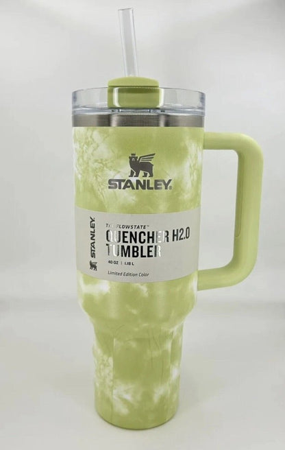 Stanley Quencher H2.0 Tie-Dye Tumbler 40oz (1.18L) – Vacuum Insulated Stainless Steel Travel Mug with Handle & Lid | Blue & Purple Marble Edition