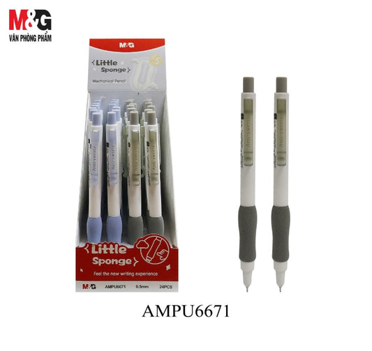 M&G Chenguang Little Sponge Mechanical Pencil 0.5mm – Soft Sponge Grip, Retractable Pencil with Eraser - 1pcs - No:AMPU6671