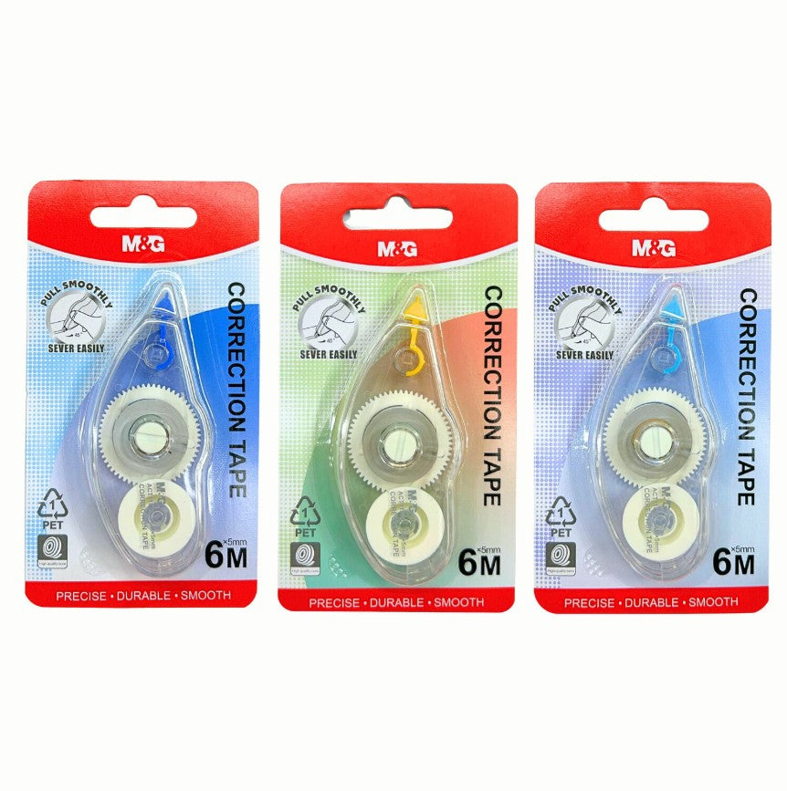 M&G Chenguang Correction Tape – 6m x 5mm PET Correction Tape, Instant Dry, Smooth & Precise - 1pcs - No: ACT11878