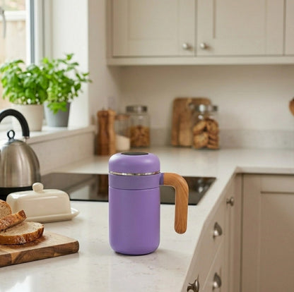 500ml Vacuum Insulated Stainless Steel Coffee Mug with Handle – Leakproof Thermal Travel Mug for Hot & Cold Drinks