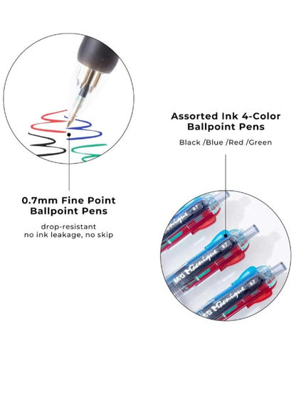 M&G Chenguang 4 in 1 Retractable Novelty Multi-Color Ball Point Pen - No:ABP80371